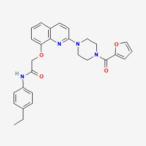 N-(4-ethylphenyl)-2-((2-(4-(furan-2-carbonyl)piperazin-1-yl)quinolin-8-yl)oxy)acetamide