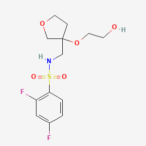 molecular formula C13H17F2NO5S B2914181 2,4-二氟-N-((3-(2-羟乙氧基)四氢呋喃-3-基)甲基)苯磺酰胺 CAS No. 2320684-23-7