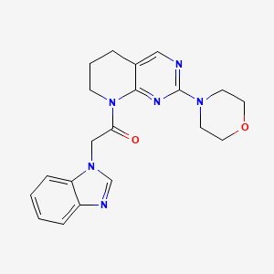 molecular formula C20H22N6O2 B2914184 2-(1H-benzo[d]imidazol-1-yl)-1-(2-morpholino-6,7-dihydropyrido[2,3-d]pyrimidin-8(5H)-yl)ethan-1-one CAS No. 2210052-60-9