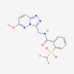 molecular formula C15H13F2N5O4S B2914189 2-((difluoromethyl)sulfonyl)-N-((6-methoxy-[1,2,4]triazolo[4,3-b]pyridazin-3-yl)methyl)benzamide CAS No. 2034371-77-0