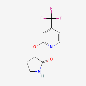 molecular formula C10H9F3N2O2 B2914191 3-{[4-(三氟甲基)吡啶-2-基]氧基}吡咯烷-2-酮 CAS No. 2199367-11-6