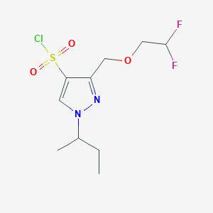molecular formula C10H15ClF2N2O3S B2914201 1-sec-butyl-3-[(2,2-difluoroethoxy)methyl]-1H-pyrazole-4-sulfonyl chloride CAS No. 1856046-09-7