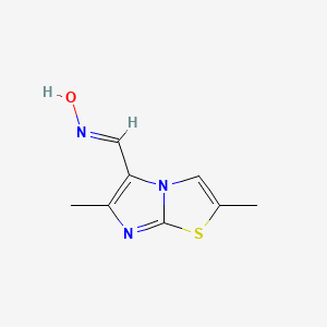 molecular formula C8H9N3OS B2914206 N-({2,6-dimethylimidazo[2,1-b][1,3]thiazol-5-yl}methylidene)hydroxylamine CAS No. 139359-96-9