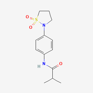 molecular formula C13H18N2O3S B2914208 N-(4-(1,1-dioxidoisothiazolidin-2-yl)phenyl)isobutyramide CAS No. 941885-90-1