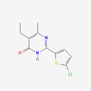 molecular formula C11H11ClN2OS B2914212 2-(5-chloro-2-thienyl)-5-ethyl-4-methyl-1H-pyrimidin-6-one CAS No. 1174196-65-6
