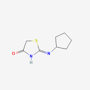 molecular formula C8H12N2OS B2914213 2-(Cyclopentylamino)-4,5-dihydro-1,3-thiazol-4-one CAS No. 733044-82-1