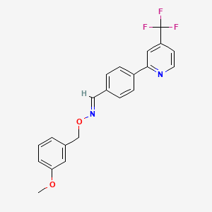 molecular formula C21H17F3N2O2 B2914217 (E)-[(3-methoxyphenyl)methoxy]({4-[4-(trifluoromethyl)pyridin-2-yl]phenyl}methylidene)amine CAS No. 1092343-86-6