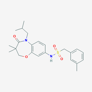 N-(5-isobutyl-3,3-dimethyl-4-oxo-2,3,4,5-tetrahydrobenzo[b][1,4]oxazepin-8-yl)-1-(m-tolyl)methanesulfonamide