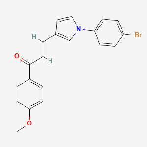 molecular formula C20H16BrNO2 B2914227 (E)-3-[1-(4-bromophenyl)pyrrol-3-yl]-1-(4-methoxyphenyl)prop-2-en-1-one CAS No. 860788-45-0
