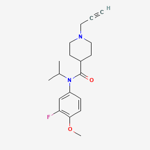 molecular formula C19H25FN2O2 B2914236 N-(3-fluoro-4-methoxyphenyl)-1-(prop-2-yn-1-yl)-N-(propan-2-yl)piperidine-4-carboxamide CAS No. 1311900-71-6