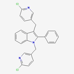 molecular formula C26H19Cl2N3 B2914238 1,3-双[(6-氯-3-吡啶基)甲基]-2-苯基-1H-吲哚 CAS No. 861211-50-9