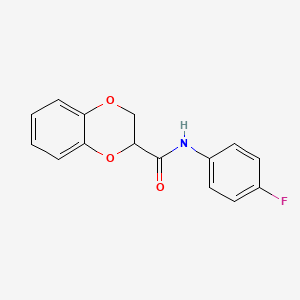 molecular formula C15H12FNO3 B2914243 N-(4-氟苯基)-2,3-二氢-1,4-苯二氧杂环-2-甲酰胺 CAS No. 294853-27-3