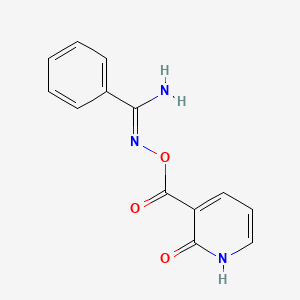 molecular formula C13H11N3O3 B2914246 N'-{[(2-oxo-1,2-dihydropyridin-3-yl)carbonyl]oxy}benzenecarboximidamide CAS No. 1993801-87-8
