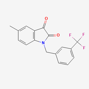 molecular formula C17H12F3NO2 B2914254 5-methyl-1-[3-(trifluoromethyl)benzyl]-1H-indole-2,3-dione CAS No. 320420-77-7