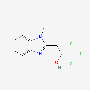 molecular formula C11H11Cl3N2O B2914255 1,1,1-trichloro-3-(1-methyl-1H-benzimidazol-2-yl)propan-2-ol CAS No. 30780-06-4
