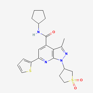 N-cyclopentyl-1-(1,1-dioxidotetrahydrothiophen-3-yl)-3-methyl-6-(thiophen-2-yl)-1H-pyrazolo[3,4-b]pyridine-4-carboxamide