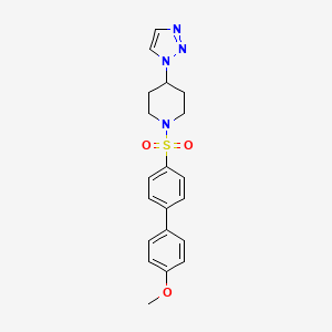 molecular formula C20H22N4O3S B2914261 1-((4'-甲氧基-[1,1'-联苯]-4-基)磺酰基)-4-(1H-1,2,3-三唑-1-基)哌啶 CAS No. 1798520-12-3