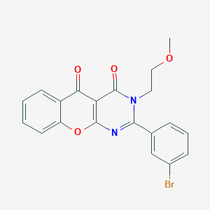 molecular formula C20H15BrN2O4 B2914268 2-(3-bromophenyl)-3-(2-methoxyethyl)-3H-chromeno[2,3-d]pyrimidine-4,5-dione CAS No. 896818-96-5