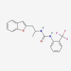 molecular formula C19H17F3N2O2 B2914269 1-(1-(Benzofuran-2-yl)propan-2-yl)-3-(2-(trifluoromethyl)phenyl)urea CAS No. 2034513-55-6