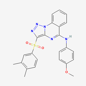 molecular formula C24H21N5O3S B2914278 3-[(3,4-二甲苯基)磺酰基]-N-(4-甲氧基苯基)[1,2,3]三唑并[1,5-a]喹唑啉-5-胺 CAS No. 866812-70-6