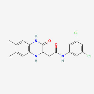molecular formula C18H17Cl2N3O2 B2914311 N-(3,5-dichlorophenyl)-2-(6,7-dimethyl-3-oxo-1,2,3,4-tetrahydroquinoxalin-2-yl)acetamide CAS No. 1008935-79-2