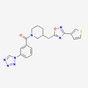 (3-(1H-tetrazol-1-yl)phenyl)(3-((3-(thiophen-3-yl)-1,2,4-oxadiazol-5-yl)methyl)piperidin-1-yl)methanone