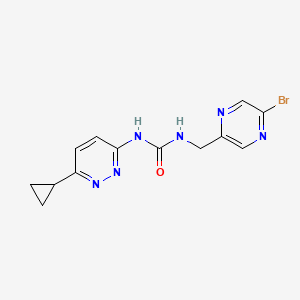 molecular formula C13H13BrN6O B2914332 3-[(5-Bromopyrazin-2-yl)methyl]-1-(6-cyclopropylpyridazin-3-yl)urea CAS No. 2094261-08-0