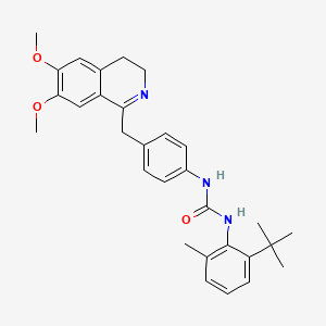 1-(2-Tert-butyl-6-methylphenyl)-3-[4-[(6,7-dimethoxy-3,4-dihydroisoquinolin-1-yl)methyl]phenyl]urea