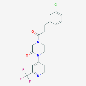 4-[3-(3-Chlorophenyl)propanoyl]-1-[2-(trifluoromethyl)pyridin-4-yl]piperazin-2-one