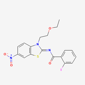 (Z)-N-(3-(2-ethoxyethyl)-6-nitrobenzo[d]thiazol-2(3H)-ylidene)-2-iodobenzamide