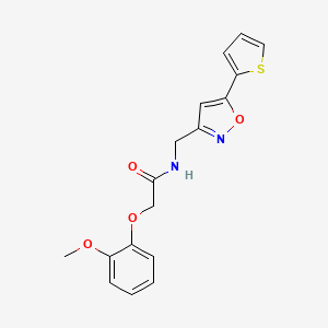 2-(2-methoxyphenoxy)-N-((5-(thiophen-2-yl)isoxazol-3-yl)methyl)acetamide
