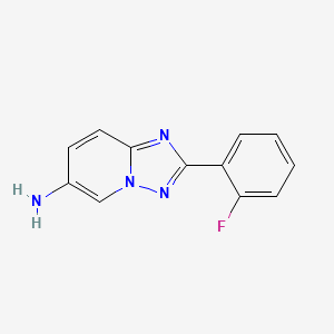 molecular formula C12H9FN4 B2914378 2-(2-Fluorophenyl)-[1,2,4]triazolo[1,5-A]pyridin-6-amine CAS No. 1534474-93-5
