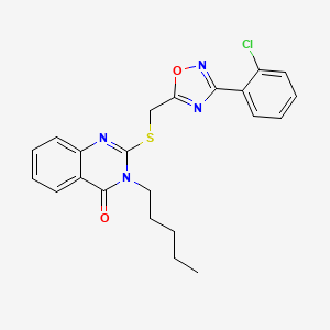 2-(((3-(2-chlorophenyl)-1,2,4-oxadiazol-5-yl)methyl)thio)-3-pentylquinazolin-4(3H)-one