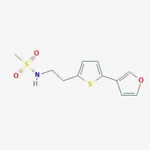 molecular formula C11H13NO3S2 B2914393 N-(2-(5-(furan-3-yl)thiophen-2-yl)ethyl)methanesulfonamide CAS No. 2034566-70-4
