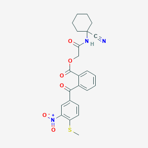 molecular formula C24H23N3O6S B2914395 [(1-Cyanocyclohexyl)carbamoyl]methyl 2-[4-(methylsulfanyl)-3-nitrobenzoyl]benzoate CAS No. 878088-62-1
