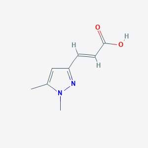 molecular formula C8H10N2O2 B2914398 (E)-3-(1,5-Dimethylpyrazol-3-yl)prop-2-enoic acid CAS No. 32464-81-6