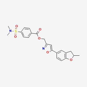 molecular formula C22H22N2O6S B2914403 (5-(2-methyl-2,3-dihydrobenzofuran-5-yl)isoxazol-3-yl)methyl 4-(N,N-dimethylsulfamoyl)benzoate CAS No. 1105203-89-1