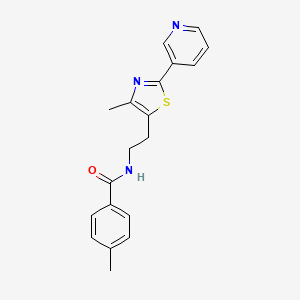 4-methyl-N-[2-(4-methyl-2-pyridin-3-yl-1,3-thiazol-5-yl)ethyl]benzamide