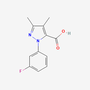 molecular formula C12H11FN2O2 B2914411 1-(3-fluorophenyl)-3,4-dimethyl-1H-pyrazole-5-carboxylic acid CAS No. 956930-30-6