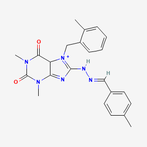 1,3-dimethyl-7-[(2-methylphenyl)methyl]-8-[(E)-2-[(4-methylphenyl)methylidene]hydrazin-1-yl]-2,3,6,7-tetrahydro-1H-purine-2,6-dione
