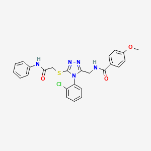 N-((4-(2-chlorophenyl)-5-((2-oxo-2-(phenylamino)ethyl)thio)-4H-1,2,4-triazol-3-yl)methyl)-4-methoxybenzamide