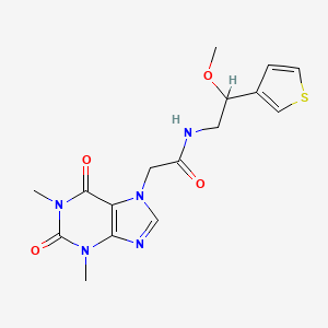 molecular formula C16H19N5O4S B2914447 2-(1,3-dimethyl-2,6-dioxo-2,3-dihydro-1H-purin-7(6H)-yl)-N-(2-methoxy-2-(thiophen-3-yl)ethyl)acetamide CAS No. 1448136-73-9