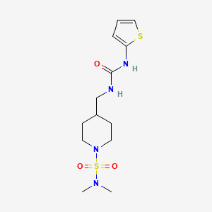 molecular formula C13H22N4O3S2 B2914452 N,N-dimethyl-4-((3-(thiophen-2-yl)ureido)methyl)piperidine-1-sulfonamide CAS No. 2034294-82-9