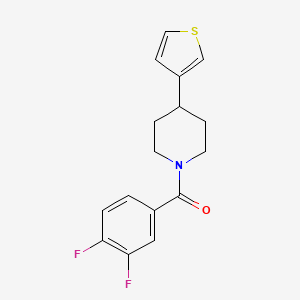 molecular formula C16H15F2NOS B2914454 (3,4-二氟苯基)(4-(噻吩-3-基)哌啶-1-基)甲苯酮 CAS No. 1396746-20-5