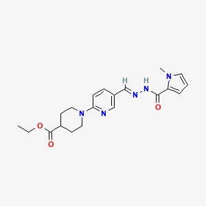 ethyl 1-{5-[(1E)-{[(1-methyl-1H-pyrrol-2-yl)formamido]imino}methyl]pyridin-2-yl}piperidine-4-carboxylate
