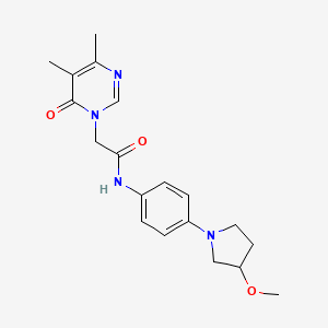 2-(4,5-dimethyl-6-oxopyrimidin-1(6H)-yl)-N-(4-(3-methoxypyrrolidin-1-yl)phenyl)acetamide