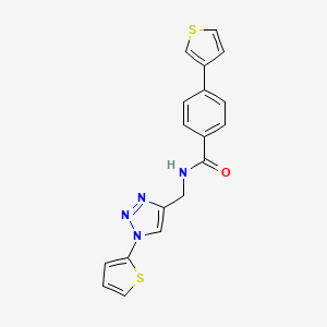 N-((1-(thiophen-2-yl)-1H-1,2,3-triazol-4-yl)methyl)-4-(thiophen-3-yl)benzamide