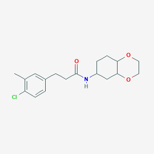 3-(4-chloro-3-methylphenyl)-N-(octahydrobenzo[b][1,4]dioxin-6-yl)propanamide