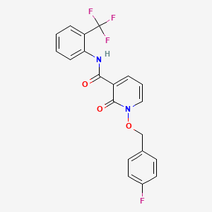 1-[(4-fluorophenyl)methoxy]-2-oxo-N-[2-(trifluoromethyl)phenyl]pyridine-3-carboxamide
