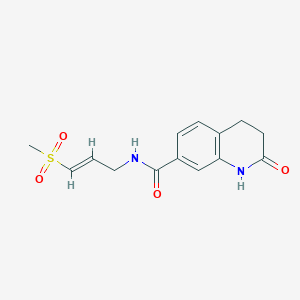 N-[(E)-3-Methylsulfonylprop-2-enyl]-2-oxo-3,4-dihydro-1H-quinoline-7-carboxamide